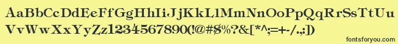 TiffanyukraineLight Font – Black Fonts on Yellow Background