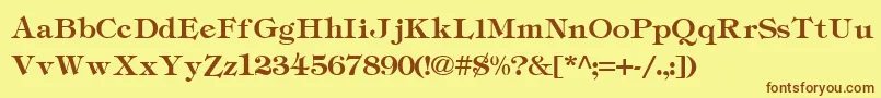 TiffanyukraineLight Font – Brown Fonts on Yellow Background