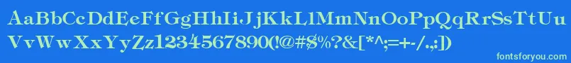 TiffanyukraineLight Font – Green Fonts on Blue Background