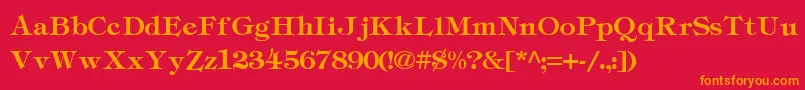 TiffanyukraineLight Font – Orange Fonts on Red Background