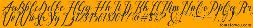 Шрифт alongtime – чёрные шрифты на оранжевом фоне