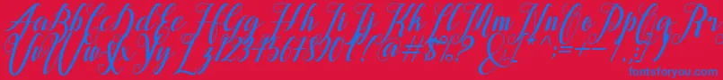 フォントalongtime – 赤い背景に青い文字