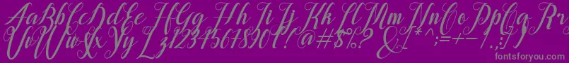 フォントalongtime – 紫の背景に灰色の文字