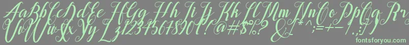 alongtime Font – Green Fonts on Gray Background