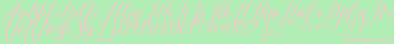 フォントalongtime – 緑の背景にピンクのフォント