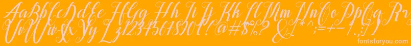 alongtime Font – Pink Fonts on Orange Background