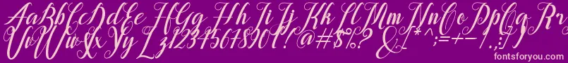alongtime Font – Pink Fonts on Purple Background
