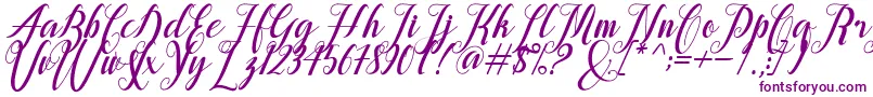 フォントalongtime – 白い背景に紫のフォント