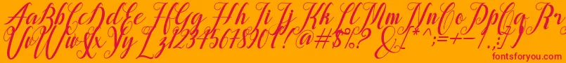 Шрифт alongtime – красные шрифты на оранжевом фоне