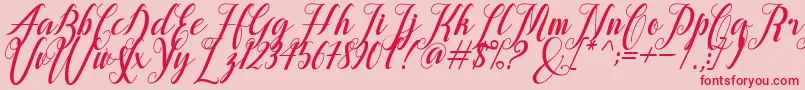 フォントalongtime – ピンクの背景に赤い文字