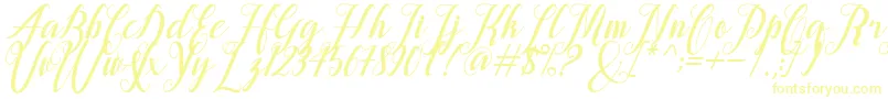 alongtime-fontti – keltaiset fontit valkoisella taustalla
