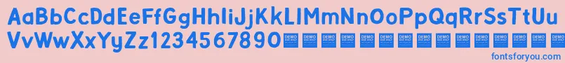 Weitere Informationen zur Alpha Beta Demo-Schriftart Alpha Beta Demo-Schriftart – Blaue Schriften auf rosa Hintergrund