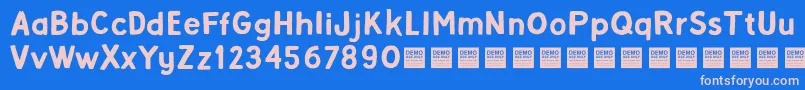 Fonte Alpha Beta   Demo – fontes rosa em um fundo azul
