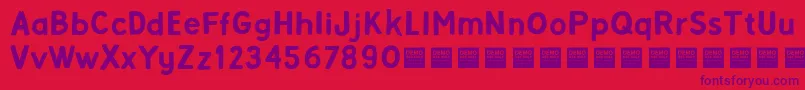 Czcionka Alpha Beta   Demo – fioletowe czcionki na czerwonym tle