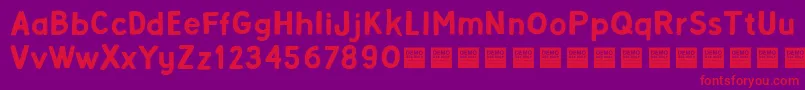 Alpha Beta   Demo-Schriftart – Rote Schriften auf violettem Hintergrund
