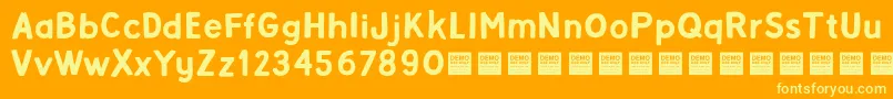 Alpha Beta   Demo Font – Yellow Fonts on Orange Background