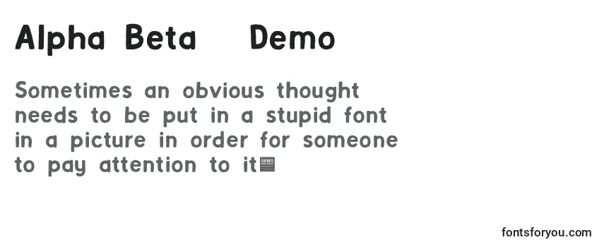 Alpha Beta   Demo-fontti