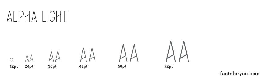 Alpha Light Font Sizes