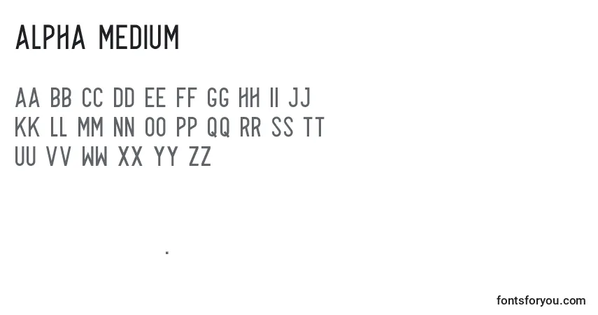 Шрифт Alpha Medium – алфавит, цифры, специальные символы