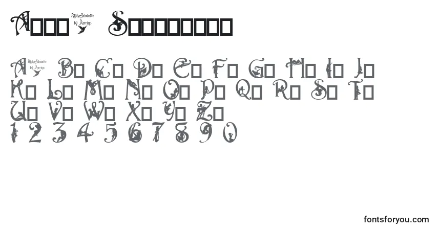 Schriftart Alpha Silouette – Alphabet, Zahlen, spezielle Symbole