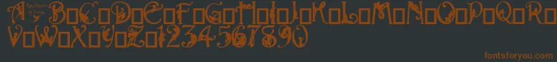 Alpha Silouette Font – Brown Fonts on Black Background