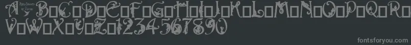 フォントAlpha Silouette – 黒い背景に灰色の文字