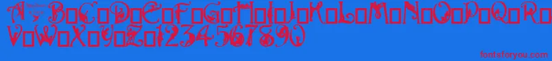 Alpha Silouette Font – Red Fonts on Blue Background