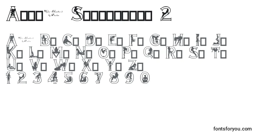 Schriftart Alpha Silouettes 2 – Alphabet, Zahlen, spezielle Symbole