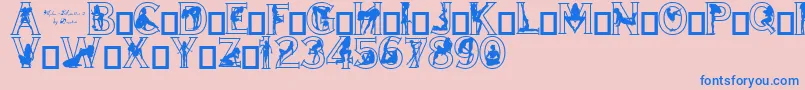 Alpha Silouettes 2 Font – Blue Fonts on Pink Background