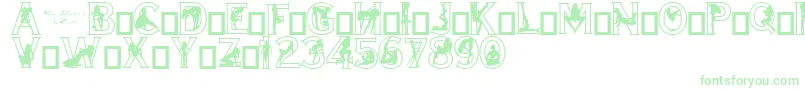 Fonte Alpha Silouettes 2 – fontes verdes em um fundo branco