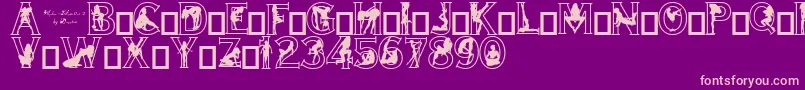 Alpha Silouettes 2 Font – Pink Fonts on Purple Background