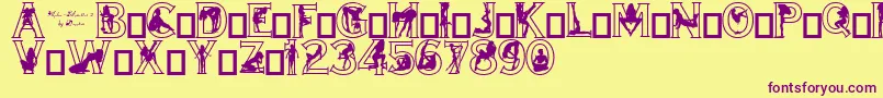 Alpha Silouettes 2 Font – Purple Fonts on Yellow Background