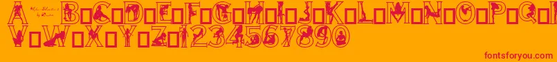 Шрифт Alpha Silouettes 2 – красные шрифты на оранжевом фоне
