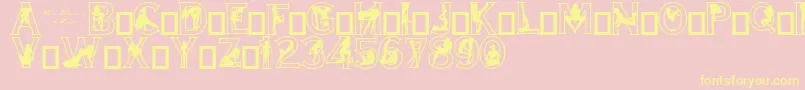 Alpha Silouettes 2-Schriftart – Gelbe Schriften auf rosa Hintergrund