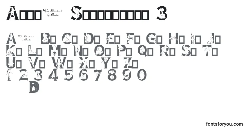 Czcionka Alpha Silouettes 3 – alfabet, cyfry, specjalne znaki