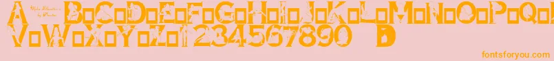 Alpha Silouettes 3-Schriftart – Orangefarbene Schriften auf rosa Hintergrund