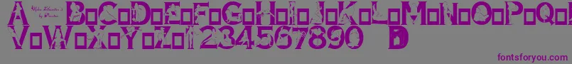 フォントAlpha Silouettes 3 – 紫色のフォント、灰色の背景