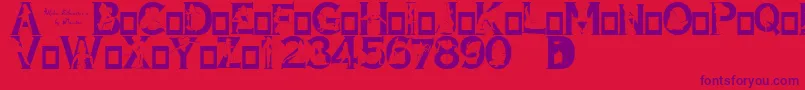 Alpha Silouettes 3 Font – Purple Fonts on Red Background