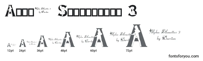 Размеры шрифта Alpha Silouettes 3