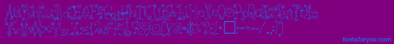 Danzin Font – Blue Fonts on Purple Background