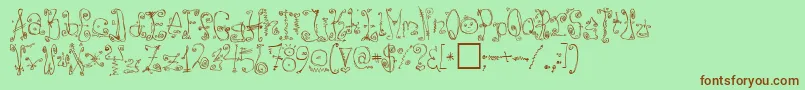 Danzin-Schriftart – Braune Schriften auf grünem Hintergrund