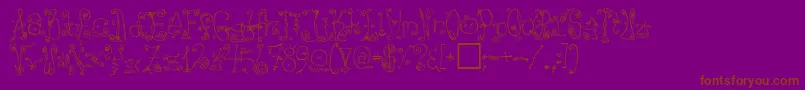 Danzin-Schriftart – Braune Schriften auf violettem Hintergrund