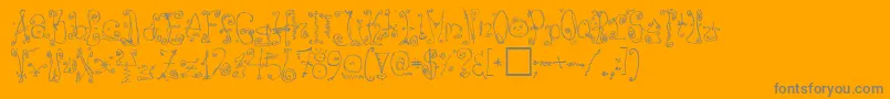 Danzin-Schriftart – Graue Schriften auf orangefarbenem Hintergrund