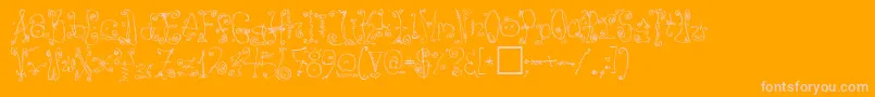 フォントDanzin – オレンジの背景にピンクのフォント
