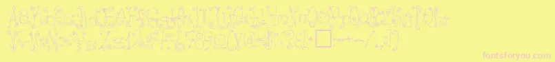 Danzin-Schriftart – Rosa Schriften auf gelbem Hintergrund
