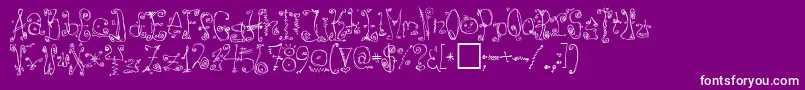 Danzin-Schriftart – Weiße Schriften auf violettem Hintergrund