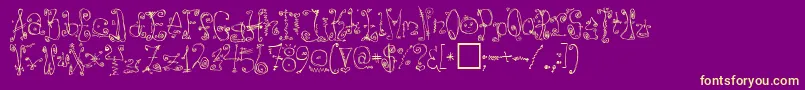 Danzin Font – Yellow Fonts on Purple Background