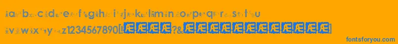 alphabetheaddy Font – Blue Fonts on Orange Background