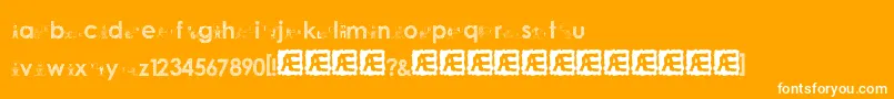 alphabetheaddy-Schriftart – Weiße Schriften auf orangefarbenem Hintergrund