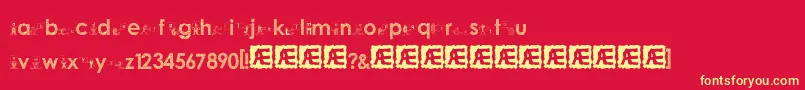 alphabetheaddy Font – Yellow Fonts on Red Background